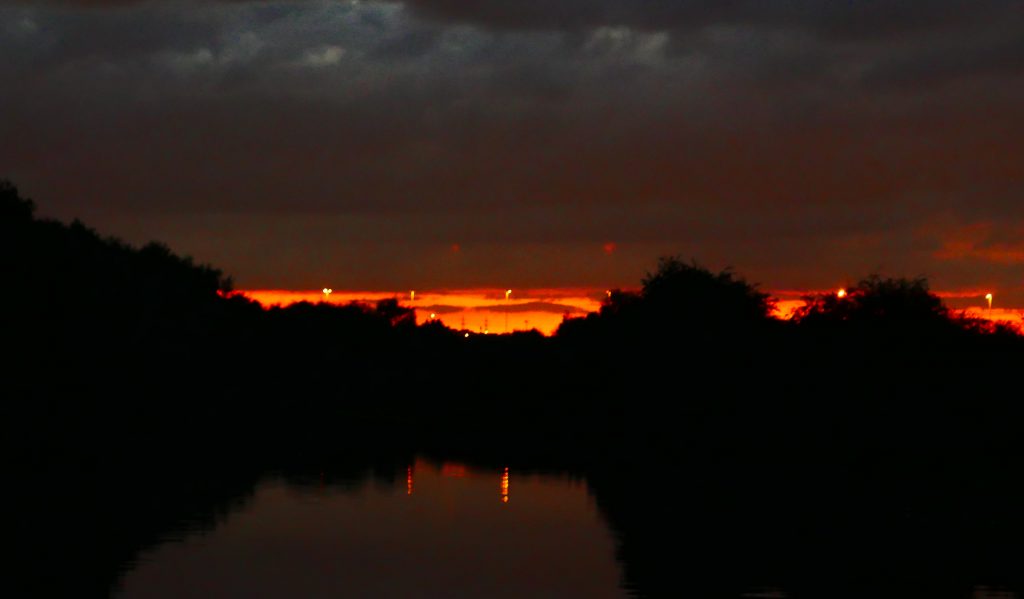 Sunset Aire & Calder near Leeds